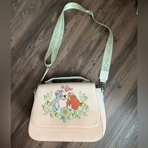 Loungefly Disney Lady and the Tramp Kiss Floral Crossbody Bag BoxLunch Exclusive